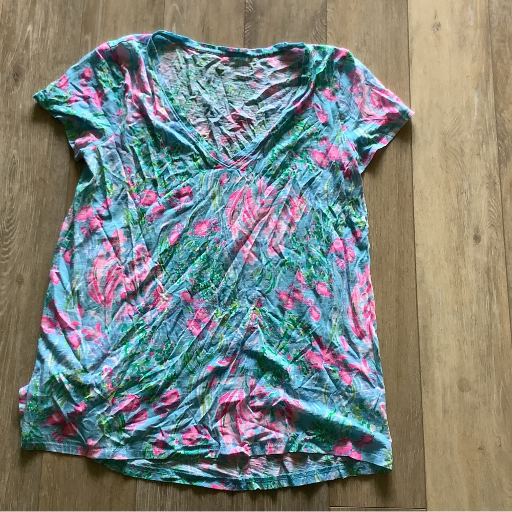 Lilly Pulitzer Etta Top Amalfi Blue Best Fishes, Sizes XS, Small & Large - Picture 2 of 2